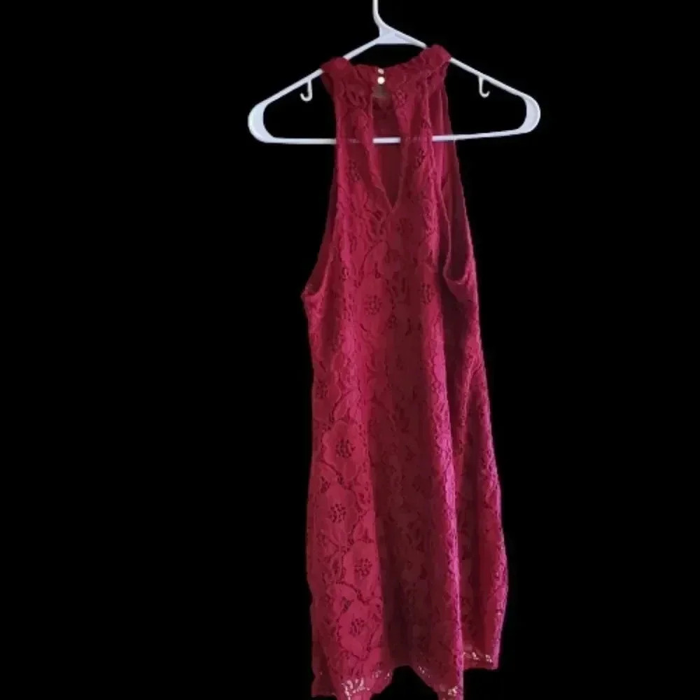 Abercrombie & Fitch Red Lace Mini Dress Size 10 - Picture 2 of 5